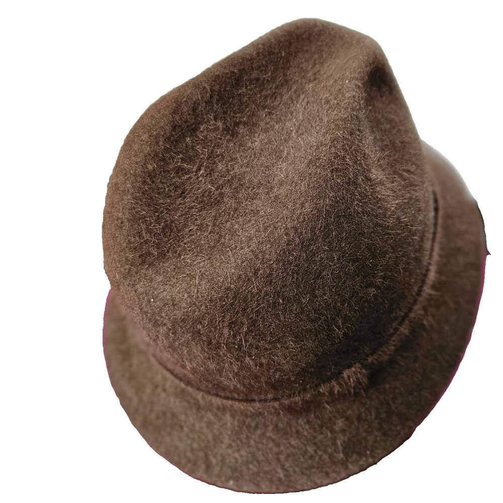 Vintage Lock & Co Hatters London Velour Fedora Hat Size Small Brown Fuzzy Trilby - Picture 4 of 8